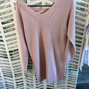Pink sweater dress